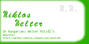 miklos welter business card